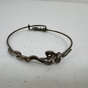 Alex & Ani Om Symbol Karma Horizontal Silver Charm Bangle Bracelet Wire‎ Wrap